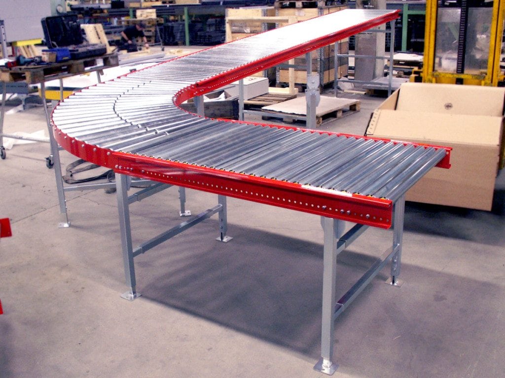 MH Modules AX100 Roller Conveyor Unpowered With Curve