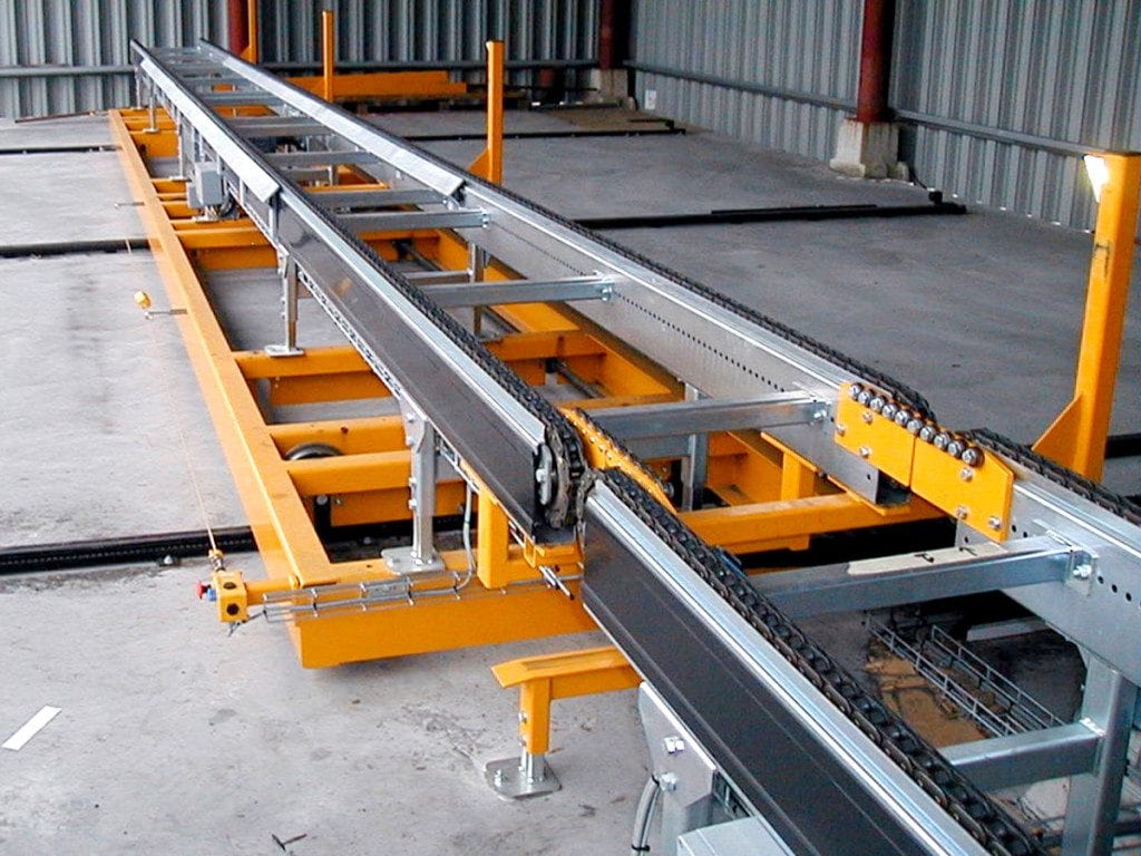 MH Modules PA1500 Transfercar With Long Chain Conveyor 1 Inch Chain
